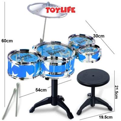 Bộ trống jazz drum 5 trống tặng kèm ghế cho bé trống jazz mini nhạc cụ đồ chơi đánh trống trẻ em TOYLIFE