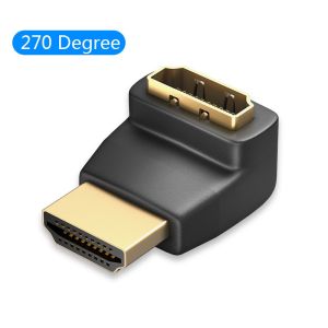 HDMI Adapter Converter Male to Female 90 and 270 Degree Upward Angle 4K HDMI L Shape Flat Cable Extender Connector Dongle TV PS4 HDTV Projector Laptop Monitor