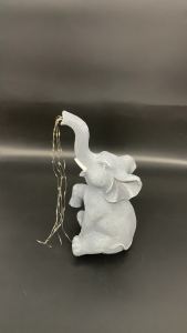 Solar Garden Decor Elephant Statue Outdoor Waterproof Resin Animal Ornament With Flowing Water Flashing LED Lights Landscape Art For Yard Patio Pond Women Gifts Idea