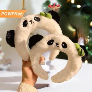 【PCWFKef】 Dễ Thương Phim Hoạt Hình Gấu Trúc Sang Trọng Headband Cho Phụ Nữ Của Rửa Mặt Vui Chơi Giải Trí Công Viên Vui Nhộn Và Sáng Tạo Headband Cho Zoo Tóc Phụ Kiện