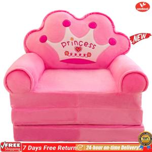 [VOF] Soft Folding Couch with Backrest Armrests Cute Cartoon Lazy Folding Small Sofa Bed for Bedroom Living Room Playroom