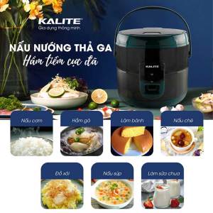 Nồi cơm điện đa năng Kalite KL-619 Hàng chính hãng Thái Lan Dung tích 1.8 Lít Nấu cơm - Nấu chè - Thổi xôi - Làm bánh... Bảo hành 12 Tháng 1 đổi 1 trong vòng 7 ngày