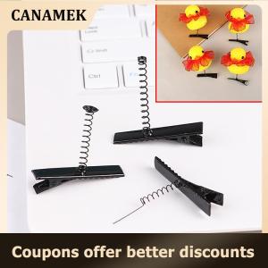 【 CANAMEK 】 10Pcs Black Metal Pinch Alligator Hair Clips 40mm With Wire Coil Spring Craft Hairpin For Fashion Party Favor Children Toy