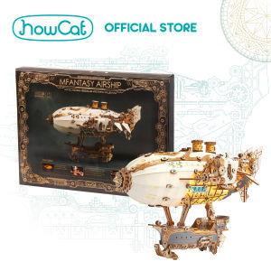 HowCat MFantasy White Airship DIY Wooden Puzzle (S988) 3D Wooden & Paper Puzzle