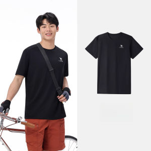 Áo chạy bộ thoáng khí cổ tròn áo thun nhanh khô Lạc Đà đàn ông ngoài trời