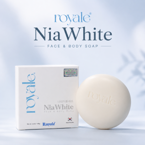 Royale NiaWhite Face & Body Soap - White Smooth Korean Net 120g Made in Korea