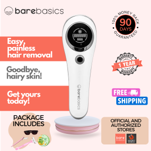 Bare Basics Lux IPL Hair Removal Intense Pulsed Light With Ice Cooling Technology with 90 day Money Back Guarantee No more shaving and waxing
