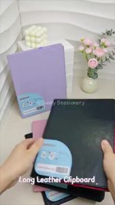Long Magnetic Foldable Leather Clipboard Portable Writing Board for School Office Use
