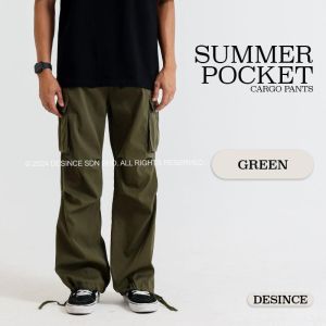 F23 กางเกงผู้ชาย ทรงหลวม ยาวและทรงตรง กางเกงขายาว มีกระเป๋า สไตล์คาร์โก้ MP 054 เหมาะสำหรับฤดูร้อน