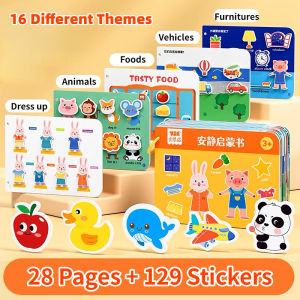 Baby Busy Book Montessori Sticker Book for Toddler Early Educational Learning Activity Toy Book