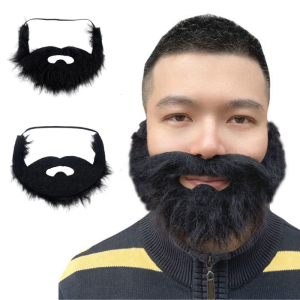 Black Fake Beards Funny Fake Moustache with Elastic Strap Halloween Cosplay Beard Moustache Halloween Party Supplies