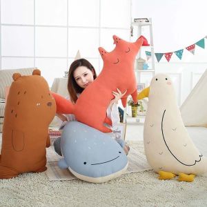 PUZHE Cute Adorable Sofa Cushion Soft Pillow Home Decoration Stuffed Toys Whale Plush Doll Stuffed Animals Bear Plush Toys Seabird Plush Pillow