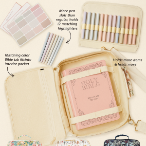 Large-Capacity Bible Storage Bag Portable Multi-Functional Handbag Book Storage Bag Travel Cosmetic Bag