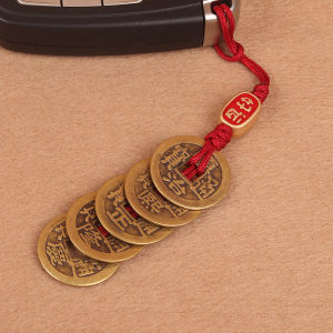 Lotus good luck handwoven brass keychain lanyard car charm car charm fortune transfer keychain