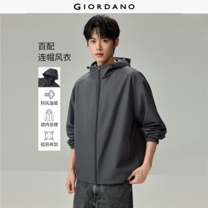 Giordano Beau Monde Men Oversized hooded windbreaker Free Shipping 13076705