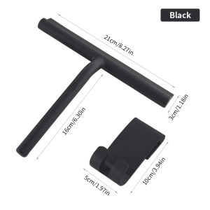 Fypo ห้องอาบน้ำฝักบัวปาดน้ำกระจกหน้าต่างปัดน้ำฝนซิลิโคนมีดโกนทำความสะอาดแปรงด้ามยาวกระจกห้องน้ำปัดน้ำฝนมีดโกนอุปกรณ์ทำความสะอาด