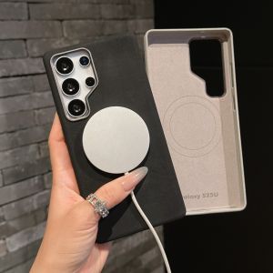For Samsung Galaxy S25 S24Ultra Case PU Leather  Wireless Charging Protect Back Cover Case For Smasung S25 S24Plus Shell