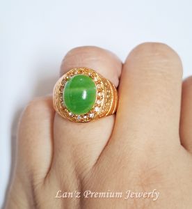 Cincin Batu Pria Agam Titanium Gold 18 K ( Emas)