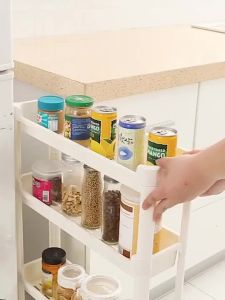 Bathroom rack Kitchen trolley Narrow Rack Slim Storage Rack organiser with wheels Gap organizer