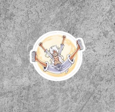 Gear 5 Luffy Sticker Sun God nika Vinyl Sticker onepiece 5th gear decal