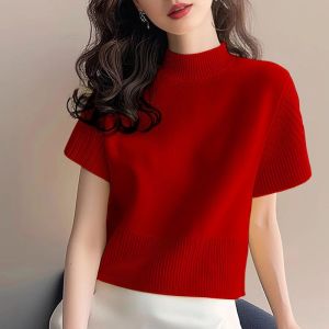 Elegant Solid Color Knitted Sweaters Women Clothing Spring Summer New Loose Korean Ladies Pullovers Casual Tops
