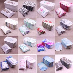 INQUIRYSTORE60IN4 10pcs Sell Gifts Packaging Birthday Party Supplies Kraft Paper Bag Present Pouch Mini Candy Box Pillow Shape Box