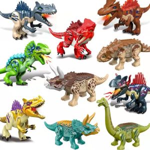 【Ready Stock】Big Size Dinosaurs Building Block Compatible With Leading Brands Dino Toys with Sound and Light T-Rex Pterosaurs Construction Set for Kids