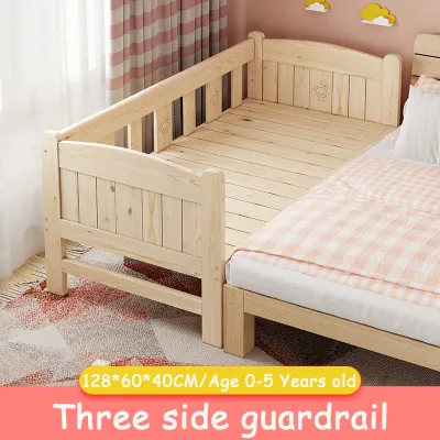 Single bed frame baby cot katil single murah gila kids bed katil single Solid Wood Crib katil kanak kanak Baby cot bed Katil Baby Children Splicing Bed Baby bed Attached to Parents Bed with Staircase katil budak perempuan bed frame for kids