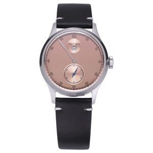 Milifortic Jumping Hour Auto R077 Vintage Small Seconds ST17 Movement Jump Hour Salmon Dial Men Watches