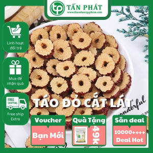 Táo đỏ thái lát sấy khô (Thơm Ngon Sạch) Trà táo đỏ thái lát 500gram - Tấn Phát