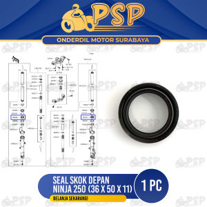 Seal Skok Depan Ninja 250 (36x50x11) - Sil Siel Karet Sok Shock Shockbreaker Depan Kawasaki