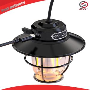 【Alloet】 LED Camping Lamp Stepless Dimming 200LM Warm Light for Hiking Fishing Emergency