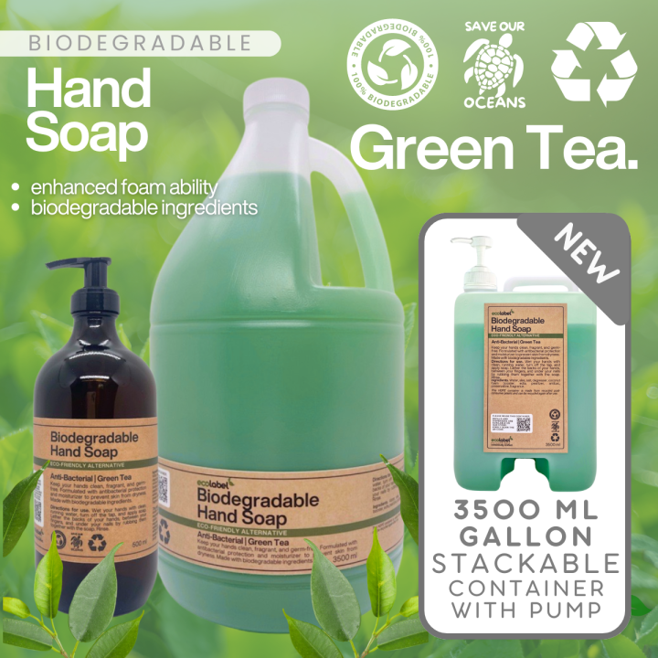 Eco-friendly Liquid Hand Soap Green Tea Scent 100% Biodegradable ...