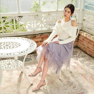 HCM  Giày sandal cao gót big size nữ 40 41 42 43 xăng đan cao gót ngoại cỡ size to đính đá màu bạc thời trang 7 phân