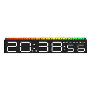 Rechargeable LED Clocks Digital Pickup Table Clock with 3 Types of Rhythm Modes Dual Alarm LED Strip Lights Pickup Alarm Clock Decorations