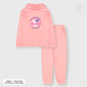Bộ bé gái BIGFOX - MISS MEOW thu đông size đại bộ dài tay cho bé in ngựa stay magical có mũ phong cách Hàn Quốc 789101112131415 tuổi