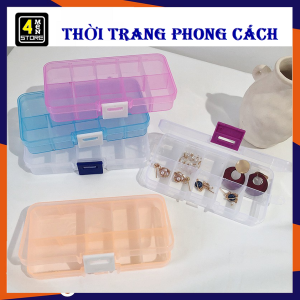 Hộp Nhựa Trong Suốt 10 Ngăn Đựng Trang Sức  Phụ Kiện  Thuốc  Các Vật Dụng Nhỏ Có Thế Tháo Lắp Tiện Lợi / Hộp Nhựa Chia Ngăn 10 Ô
