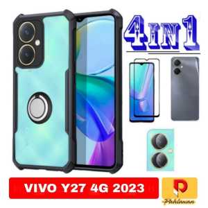 PAKET 4 IN 1 HARD CASE VIVO Y27 4G 2023 / VIVO Y27 5G 2023 / VIVO Y16 2022 SOFCASE SUPER SLIM EXCELLENT CINCIN RINKG