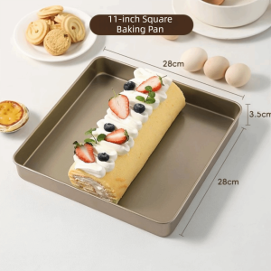 Chảo Nướng Hình Vuông Bằng Thép Cacbon Dày Tấm Nướng Bánh Kim Loại Chịu Lực Nhiều Kích Thước Tấm Phủ An Toàn Thực Phẩm Hình Chữ Nhật Sâu 2026