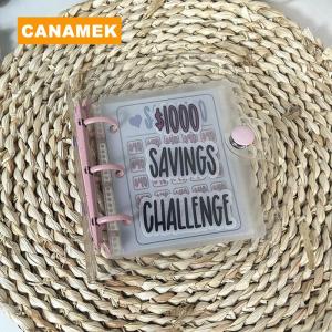 【CANAMEK】 Savings Challenge Book Saving £1000 Money Binder Mini Portable Money Book Saving Loose-leaf Notebook Cash Budget Storage Book