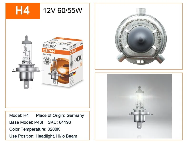 Lâmpada H4 12V 60/55W - Osram Original Standard