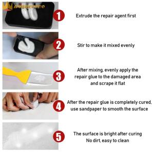 【Ready Stock】 1 Set Tile Repairing Paste Waterproof Bathroom Bathtub Floor Adhesive Glue Kit