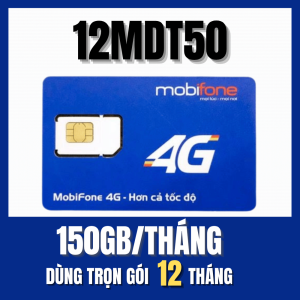 Sim 4G Mobifone 12MDT50 12FD50  Truy Cập Internet Thả Ga Với 5GB 1 Ngày Trọn Gói 12 Tháng Không Cần Nạp Tiền | FREESHIP - CHƯA KÍCH HOẠT