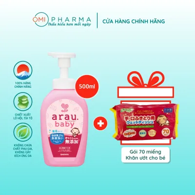 [Date23/08/2026][Tặng Khăn Ướt Cho Bé] Nước Rửa Bình Sữa Saraya Arau Baby S Select Nhật Bản 500ml