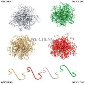[COD] WEICHENG 50 món đồ trang trí Giáng sinh giá treo móc hình chữ S bằng kim loại mặt dây chuyền bóng Cây giáng sinh