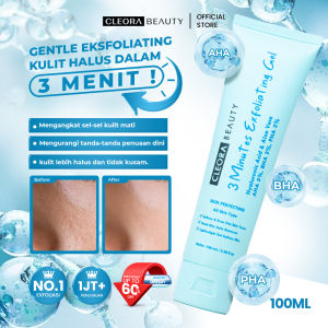[ISI LEBIH BESAR] Cleora 3 Minutes Exfoliating Gel 100ML - Peeling Gel Membantu Mengangkat Sel kulit Mati Flek Hitam Sisa Kotoran & Kusam Skincare Scrub Facewash Peel Eksfoliasi Wajah Kosmetik Brightening Whitening Dark Spot Mencerahkan Muka Wanita Pria