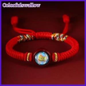 Colorfulswallow 12 Zodiac Tám Người bảo trợ thần của sự giàu có benmingfo người bảo trợ smulet dây đỏ dệt tay có thể điều chỉnh tay dây vòng đeo tay