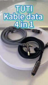 ToKerNew4in1 Multi USB Charging Cable 240W Fast Charging Cord with USB A+Type C for iPhone   iPad Tablets and More