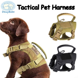 DewyBabe Tactical Cat Dog Harness For Working Adjustable Pet Vest Harness Soft Mesh Training Puppy Straps with Handle For Large Cat