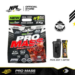 NPL Pro Mass 4.4lbs(2kg) Hard Gainer Muscle Develop5-Real Food Carb Halal Fitness Supplement